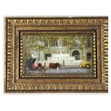 Signed E.W. Street Scene With Horse-Drawn Carriage