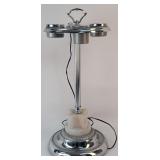 Vintage Art Deco Chrome Lighted Smoke Stand