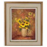 1965 Charles R. Untulis 'Floral Still Life' Oil