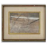 1963 Armand Merizon 'Railroad Tracks' Oil On Boa