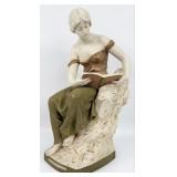 Antique Royal Dux Bohemia 'La Lecture' ('The Re