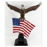American Eagle Standing On American Flag Bronze Sc