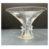 Vintage Stueben Art Glass Thumbprint Vase By Georg