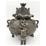 Chinese Bronze Treasure Bowl Incense Burner Censor