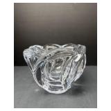 Vintage French Art Vannes Crystal Swirl Bowl