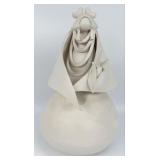 1990 Kim S. Obrzut White Pottery Hopi Maiden Sculp