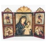 1996 Five Saints Retablo Alter Screen By Artist Ar