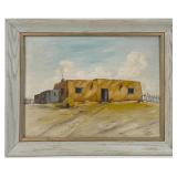 1948 John Willard Montgomery Adobe House Oil On Bo