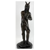 Standing American Indian Brave Bronze Statue