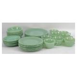40 Pc. Anchor-Hocking 'Jane Ray' Jadeite Fire-Ki