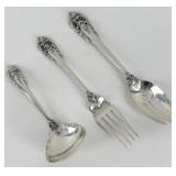 Set Of Three Vintage Wallace Grande Baroque Sterli