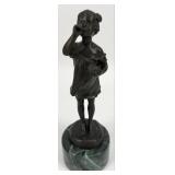 After Crizaro 'Girl Blowing Bubbles' Bronze Scul