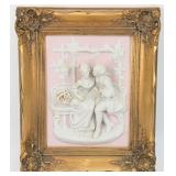 Vintage Alt Meissen Rococo Style Framed Porcelain