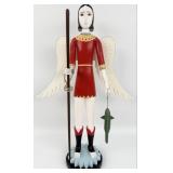 Large Signed Leslie J. De Romero Painted Wood Stat