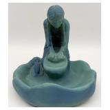 Vintage Van Briggle Pottery 'Indian Maiden Grindi