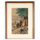 Antique Suhanyi Ono Christmas Postcard Watercolor