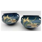 Pair Of Vintage Roseville Pottery 'Zephyr Lily'