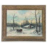 W.A.H. Metcalf 'Winter Sleigh Ride' Oil On Board