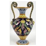 L'Antica Deruta Ceramic Italian Vase With Serpent