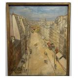 1928 Vin Hannell 'Rue Linne - Paris' Oil Paintin