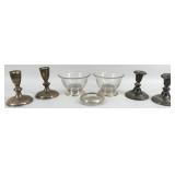 Lot Of Seven Weighted & With Glass Sterling Silver
