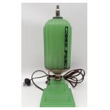1930's HouzeX Art Deco Jadeite Skyscraper Lamp