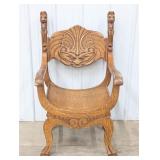 Antique Oak Renaissance Revival 'North Wind' Sav