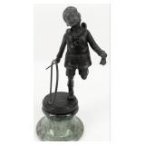 After D.H. Chiparus 'Boy With Hoop' Bronze Sculp
