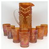 1900's Fenton Carnival Glass Grapes & Lattice Mari