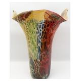 Cristallaria Stile D'Arte Red/Yellow Murano Vase