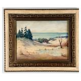 D. Gordon Indiana Dunes Oil On Canvas Board Painti