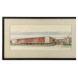 Vintage Framed Architectural Drawing Of The Cracke