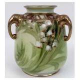 Antique Nippon Porcelain 3-Elephant Head Handle Fl