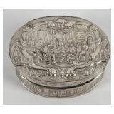 Antique Continental Silver Tavern Scene Sterling S