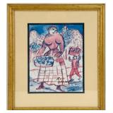 Artist Marc Chagall Hand-Signed Framed & Matted Ph