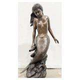 Mermaid With Fish Bronze Fountain