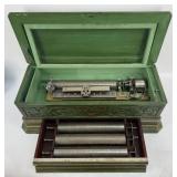 Antique Jacot's Swiss Music Box With Four Cylinder