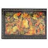 Vintage Russian 'Medieval Scene' Lacquered Paper