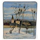 Vintage Russian 'Village Fedoskino' Lacquered Pa