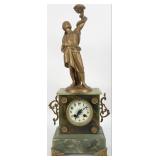 1878 French L.P. Japy & Co. Green Marble Figural M