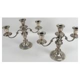 Pair Of Gorham Strasbourg Sterling Silver 3-Light