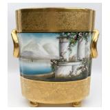 Antique Bavarian Porcelain Vase Decorated By Osbor