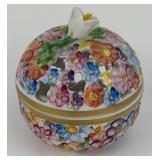 Herend Porcelain Floral Open Work Trinket Box