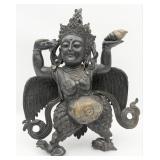 Antique Tibetan Buddist Karyobinga Bronze Statue