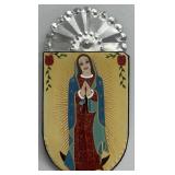 Our Lady Of Guadalupe Painting On Tin By Artist Le