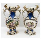 Pair Of Antique Hand-Painted Old Paris Porcelain V