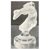 French Lalique Crystal Leaping Koi Fish 'Goujon'