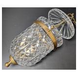 Waterford Cut Crystal & Polished Brass Bell Jar Ha