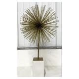 MCM Starburst Gold Sculpture On Marble Base