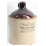 Antique One Gallon Theo. Vogt, Wines & Liquors Eas